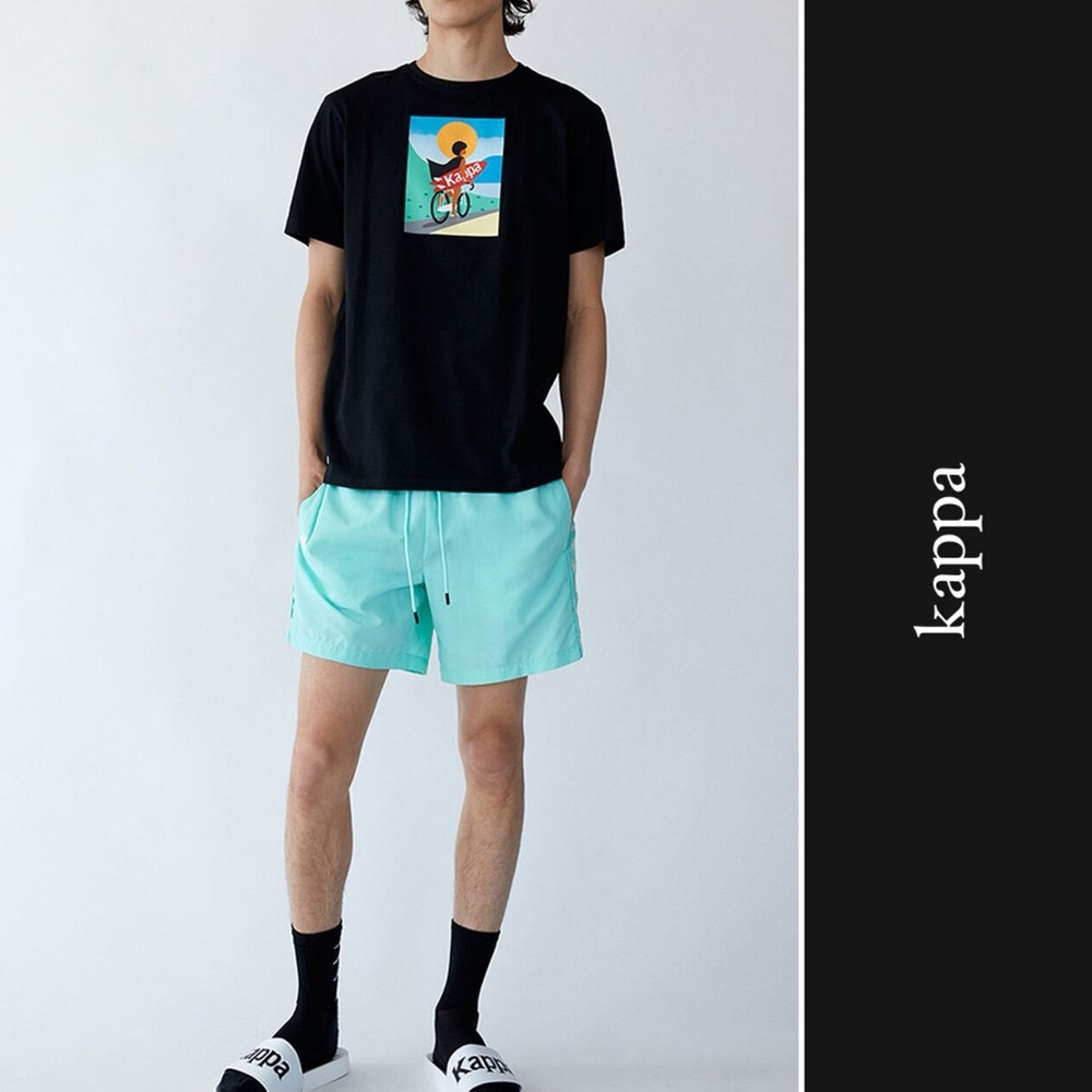 Kappa NWT Banda Coney Nylon Active Shorts in Mint Green • L